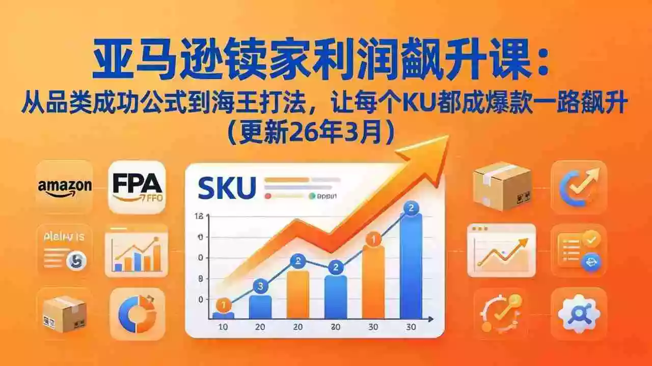 (17841期)亚马逊卖家利润飙升课:从品类成功公式到海王打法,让每个SKU都成爆款一路飙升(更新26年3月)