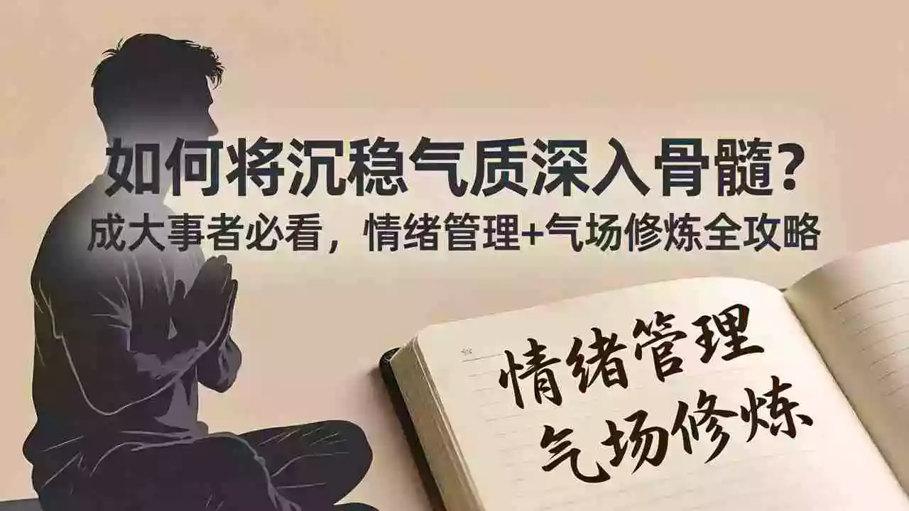 付费文章:如何将沉稳气质深入骨髓?成大事者必看,情绪管理+气场修炼全攻略