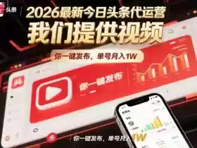 今日头条躺賺模式,你9我1,操作简单,一键发布,单机日入数百,长期合作【揭秘】