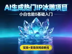 AI生成热门ip冰雕项目,小白也能0基础入门,实操+变现保姆级教程