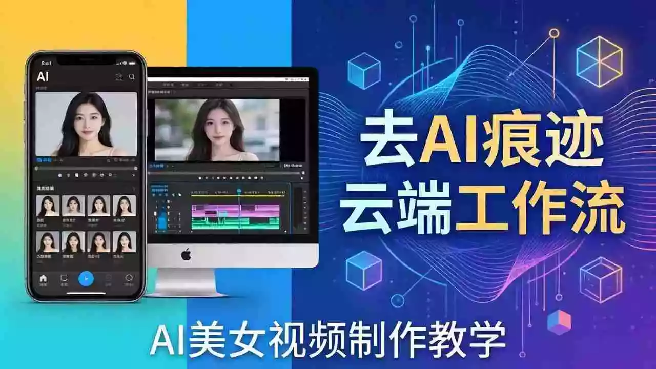 （17928期）AI美女视频制作教学：去AI痕迹，云端工作流出图，手机电脑均可，不需要配置