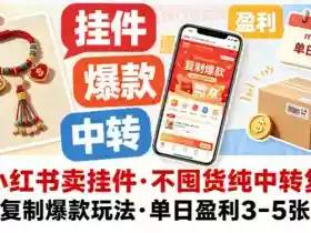 小红书卖挂件,不囤货纯中转复制爆款玩法,单日盈利3-5张
