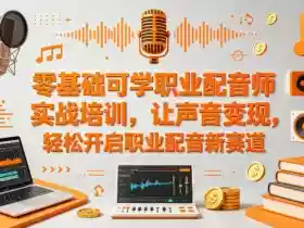 零基础可学职业配音师实战培训,让声音变现,轻松开启职业配音新赛道