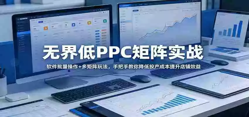 无界低PPC矩阵实战:软件批量操作+多矩阵玩法,手把手教你降低投产成本提升店铺效益