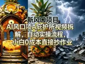 新风口项目AI庇护所视频拆解,自动实操流程,小白0成本直接抄作业