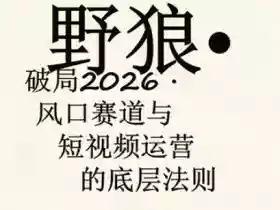 野狼团队·多平台实操运营课,覆盖AI口播、服装、好物、漫剪等热门玩法(更新4月29日)