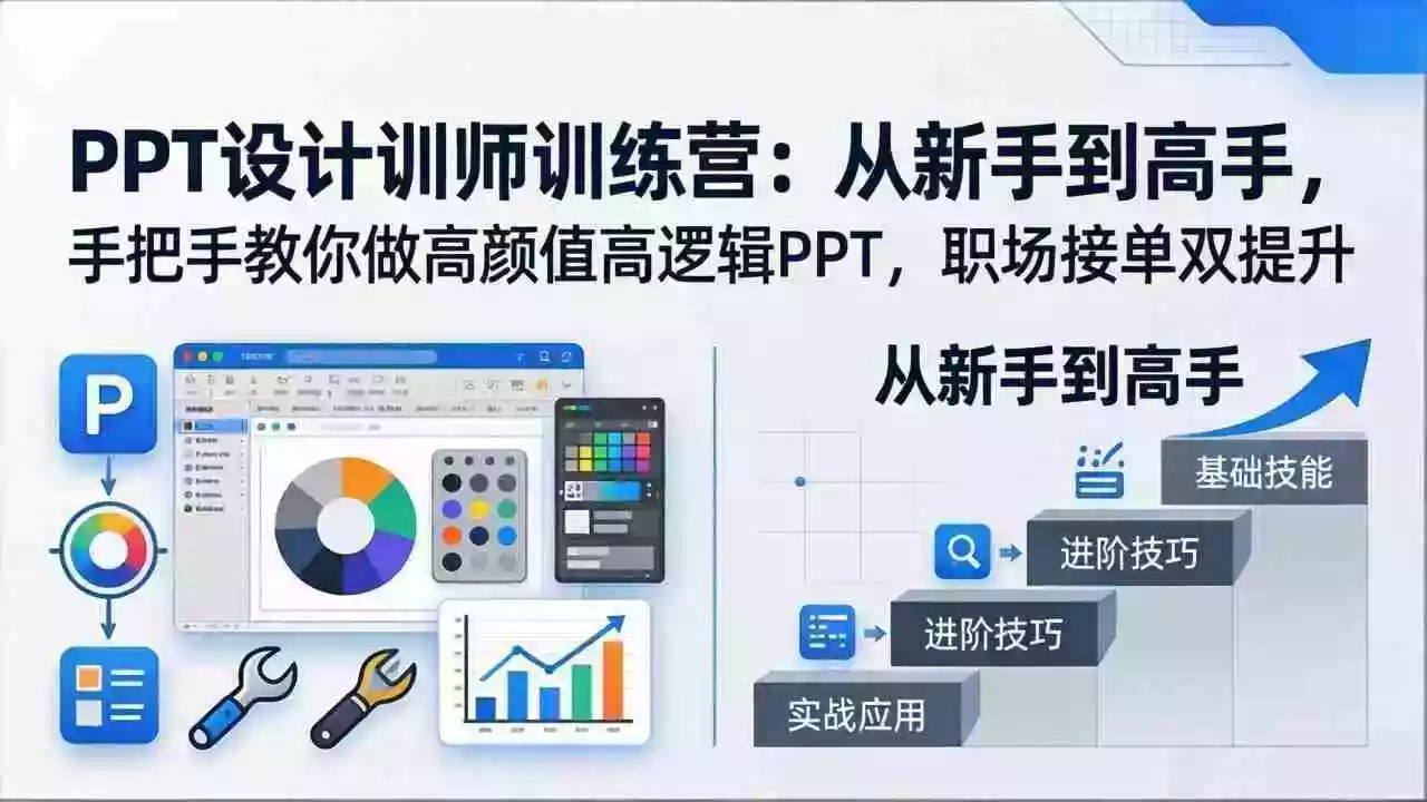 (17886期)PPT设计训师训练营:从新手到高手,手把手教你做高颜值高逻辑PPT,职场接单双提升