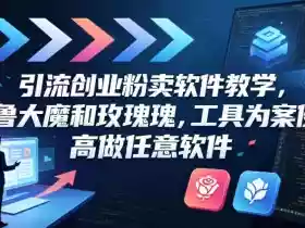 引流创业粉卖软件教学,以鲁大魔和玫瑰工具为案例,可做任意软件
