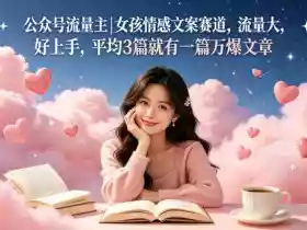 公众号流量主女孩情感文案赛道,流量大,好上手,平均3篇就有一篇万爆文章