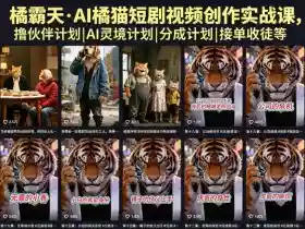 橘霸天·AI橘猫短剧视频创作实战课,撸伙伴计划|AI灵境计划|分成计划|接单收徒等