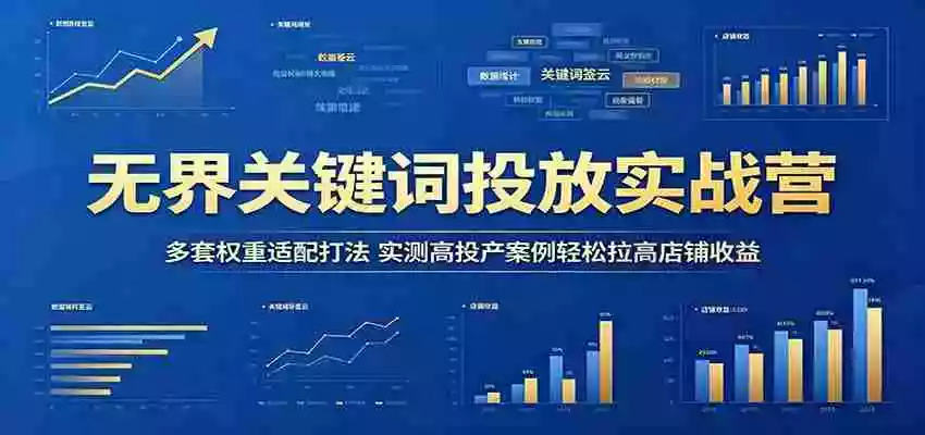 无界关键词投放实战营:多套权重适配打法,实测高投产案例轻松拉高店铺收益