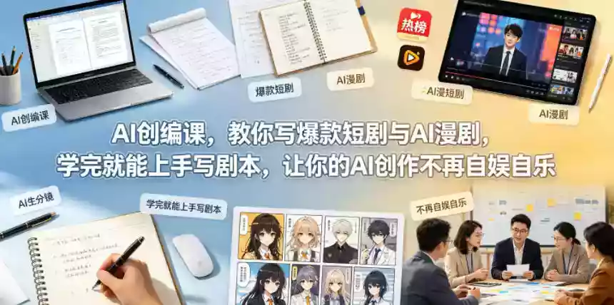 AI创编课,教你写爆款短剧与AI漫剧,学完就能上手写剧本,让你的AI创作不再自娱自乐(更新0521)