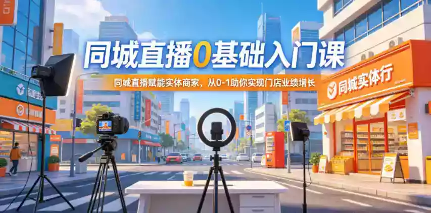 同城直播0基础入门课,同城直播赋能实体商家,从0-1助你实现门店业绩增长
