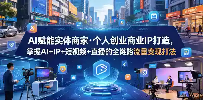 AI赋能实体商家个人创业商业IP打造,掌握AI+IP+短视频+直播的全链路流量变现打法
