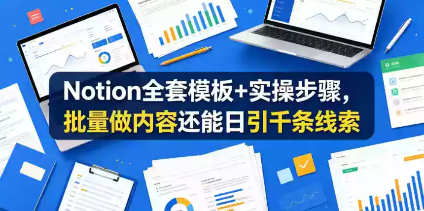 Notion全套模板+实操步骤,批量做内容还能日引千条线索【原创双语字幕】