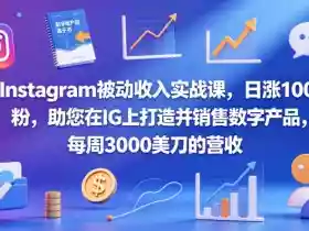 Instagram被动收入实战课,日涨100粉,助您在IG上打造并销售数字产品,每周3000美刀的营收【原创双语字幕】