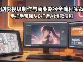 AI漫剧影视级制作与商业路径全流程实战教学,手带你从0打造AI爆款漫剧