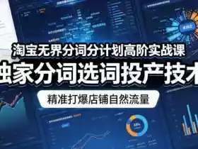 淘宝无界分词分计划高阶实战课,独家分词选词投产技术,精准打爆店铺自然流量