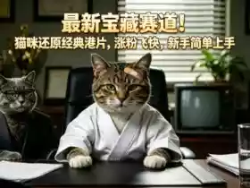 最新宝藏赛道!猫咪还原经典港片,涨粉飞快,新手简单上手