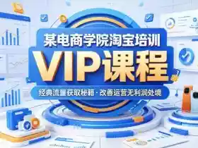 某电商学院淘宝培训VIP课程,各种经典有用的流量获取秘籍,改善运营产品没利润的处境(2026年5月)