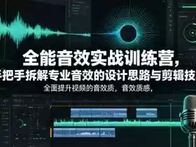 全能音效实战训练营，手把手拆解专业音效的设计思路与剪辑技巧，全面提升视频的音效质感