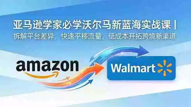 亚马逊卖家必学沃尔玛新蓝海实战课|拆解平台差异,快速平移流量,低成本开拓跨境新渠道
