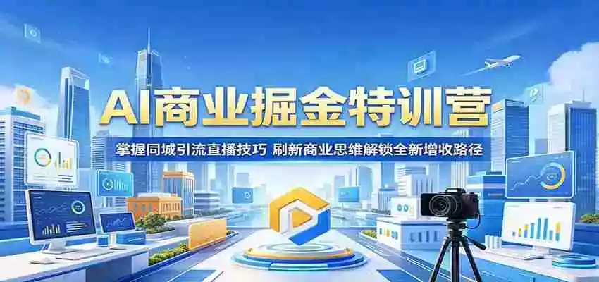AI商业掘金特训营:掌握同城引流直播技巧,刷新商业思维解锁全新增收路径