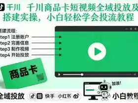 千川商品卡短视频全域投放及搭建实操,小白轻松学会投流教程(更新26年4月)