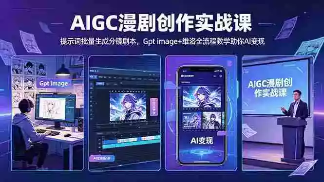 AIGC漫剧创作实战课-更新5月16，提示词批量生成分镜剧本，Gpt image+维洛全流程教学助你AI变现