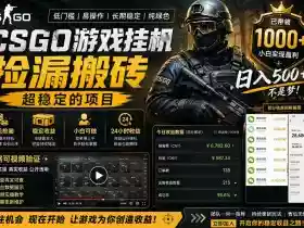 CSGO游戏搬砖,全自动挂G,不需要玩游戏,手机操作日入300+,解放双手【揭秘】