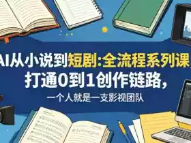 AI从小说到短剧全流程系列课,打通0到1创作链路,一个人就是一支影视团队