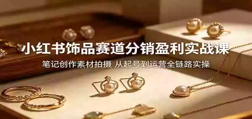 小红书饰品赛道分销盈利实战课:笔记创作素材拍摄,从起号到运营全链路实操