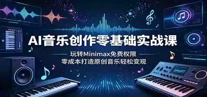 AI音乐创作零基础实战课:玩转Minimax免费权限,零成本打造原创音乐轻松变现
