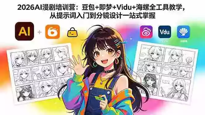 2026AI漫剧培训营:豆包+即梦+Vidu+海螺全工具教学,从提示词入门到分镜设计一站式掌握