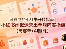 可复制的小红书开挂指南|小红书虚拟运营出单矩阵实操课(高客单+AI赋能)