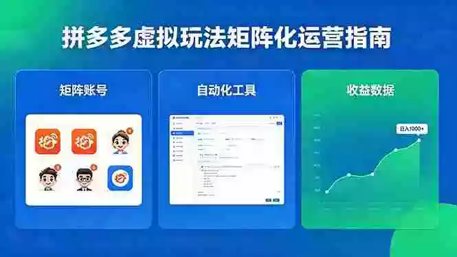 闭眼可复制的拼多多虚拟玩法,矩阵化运营,长期稳定日入 1000+