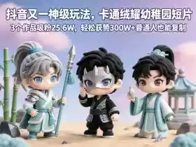 抖音又一神级玩法,卡通绒耀幼稚园短片,3个作品吸粉25.6W,轻松获赞300W+普通人也能复制
