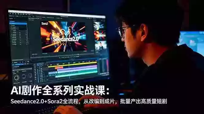 AI剧作全系列实战课:Seedance2.0+Sora2全流程,从改编到成片,批量产出高质量短剧