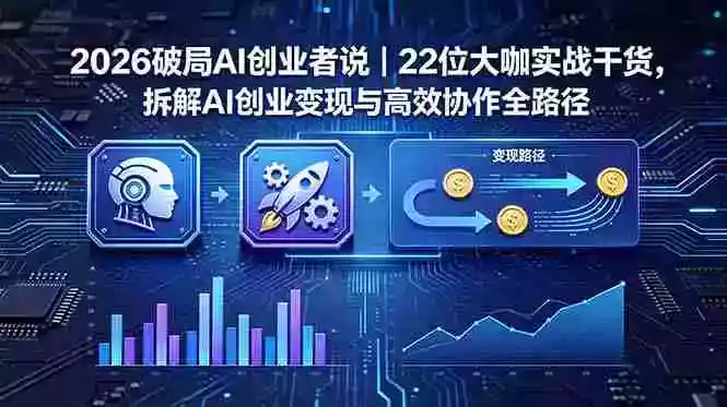 2026 破局 AI 创业者说|22 位大咖实战干货,拆解 AI 创业变现与高效协作全路径