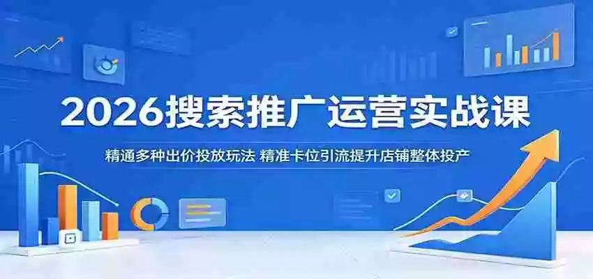 2026搜索推广运营实战课:精通多种出价投放玩法,精准卡位引流提升店铺整体投产
