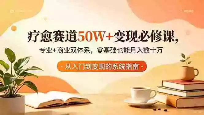疗愈赛道50W+变现必修课,专业+商业双体系,零基础也能月入数十万