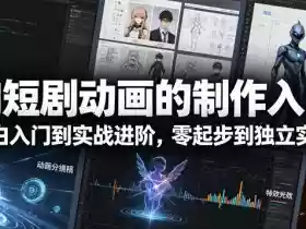 AI短剧动画的制作入门,小白入门到实战进阶,零起步到独立实操