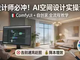 设计师必冲!AI空间设计实操课,ComfyUI+自创家全教学,告别通宵赶图,降本增效
