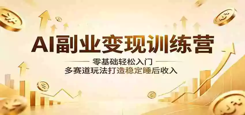 AI副业变现训练营:零基础轻松入门,多赛道玩法打造稳定睡后收入
