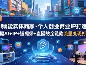 AI赋能实体商家·个人创业商业IP打造,掌握AI+IP+短视频+直播的全链路流量变现打法