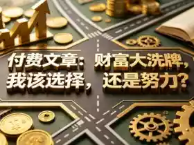 付费文章:财富大洗牌,我该选择,还是努力?