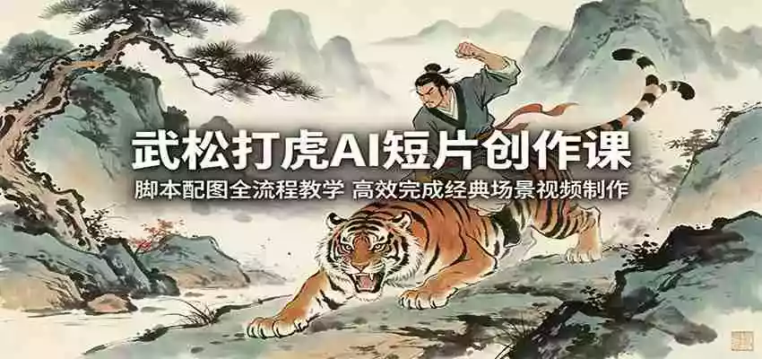 武松打虎AI短片创作课：脚本配图全流程教学，高效完成经典场景视频制作