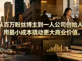 从百万粉丝博主到一人公司创始人,用最小成本撬动更大商业价值