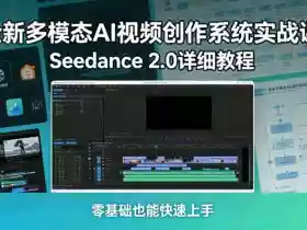 全新多模态AI视频创作系统实战课,Seedance 2.0详细教程,零基础也能快速上手
