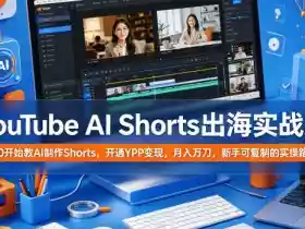 YouTube AI Shorts出海实战营，从0开始教AI制作Shorts，开通YPP变现，月入万刀，新手可复制的实操路径